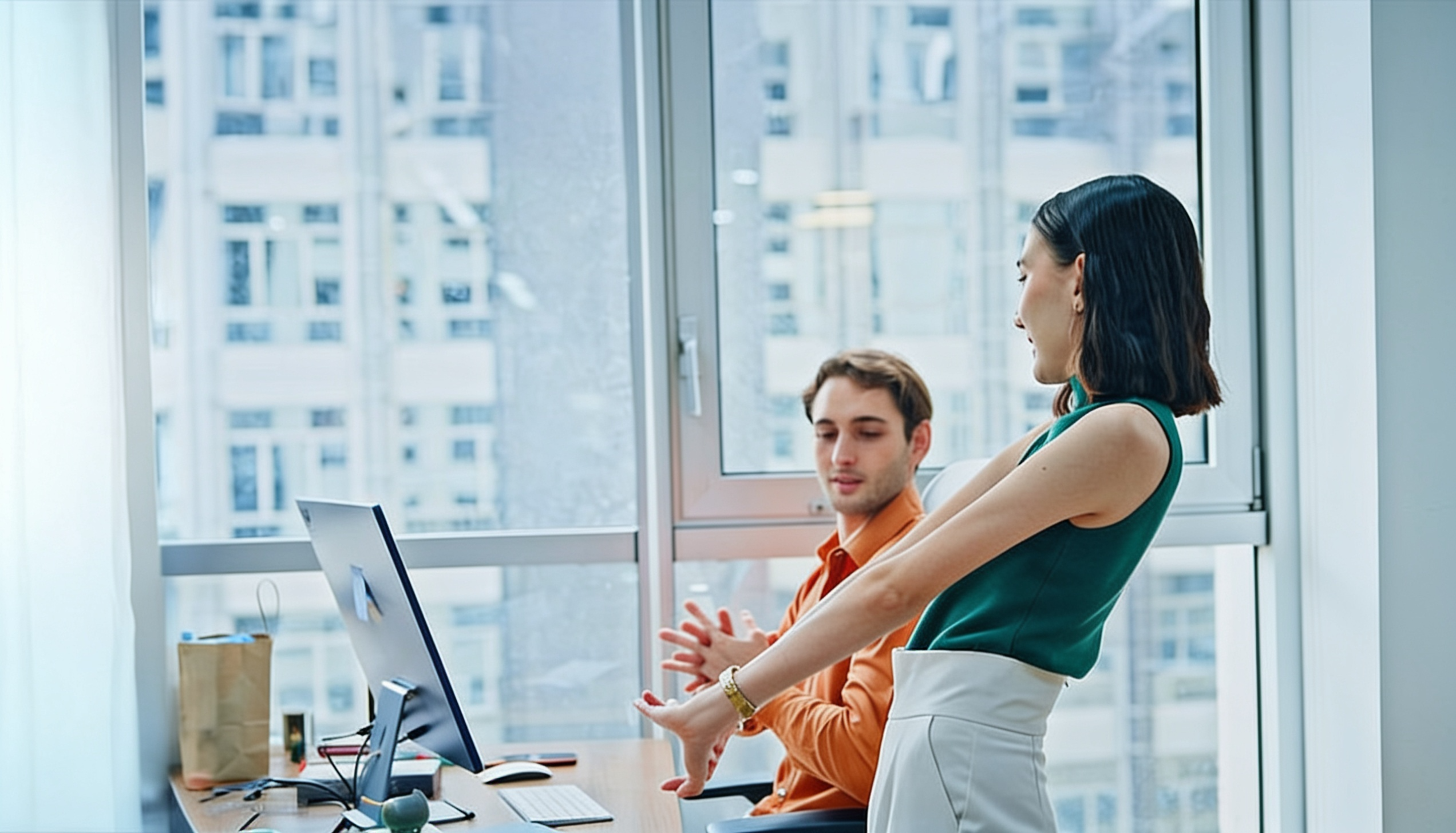 Ergonomist reviewing an assessment report